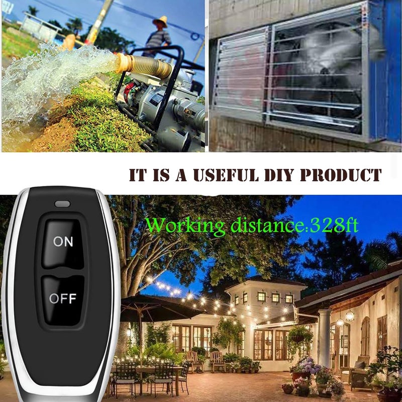 YETOR Waterproof Remote Switch 12V,Mini Wireless Switch 5V/12V/48V/10A Relay with SAE Plug,with 328FT Long Range for Agricultural Sprayers,Spray Pumps,LED Light,Fan. - Image 3